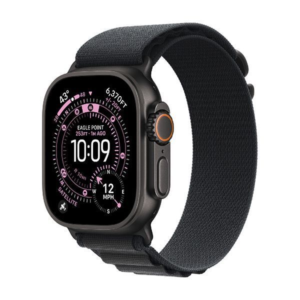 Apple Watch Series Ultra 3 49mm Black Titanium Case with Black Alpine Loop L